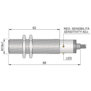 Capteurs capacitifs AECO SC18SM-C5 PNP NO+NC