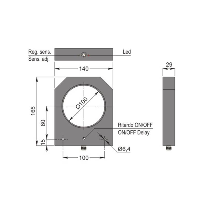 Capteur inductif AECO SIA100-CE PNP NO+NC H R