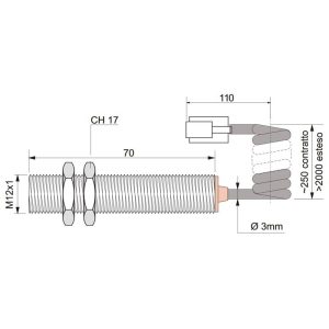 Capteur magnétique AECO SMC-12 L NO SP