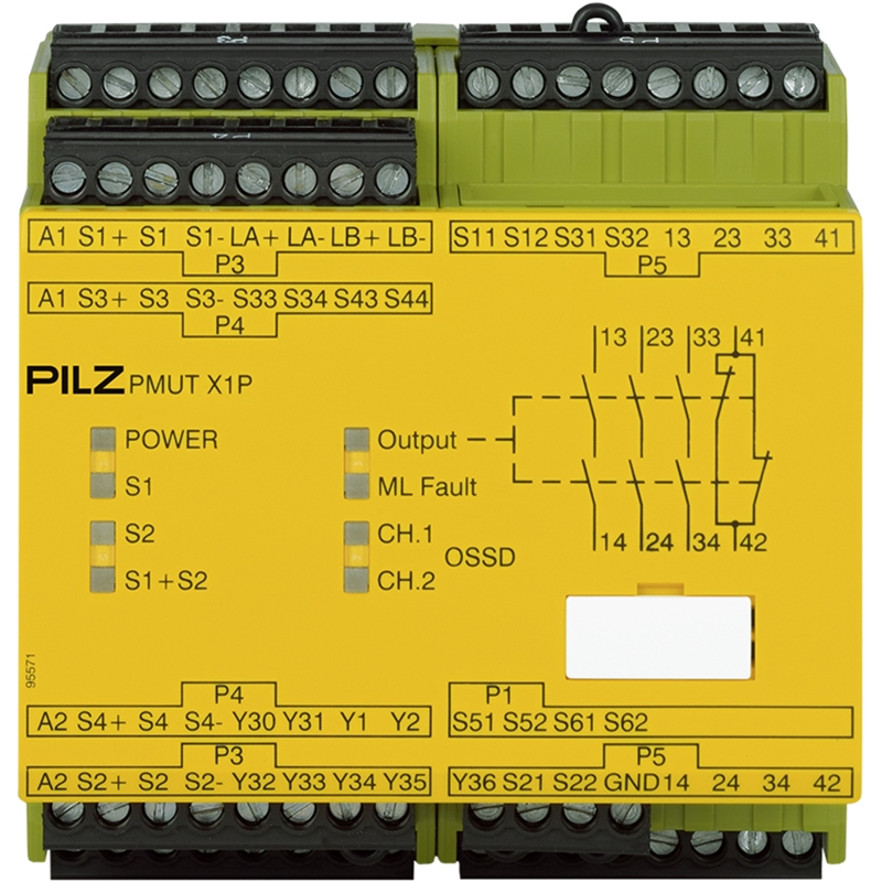 Relais de sécurité PILZ 778010 | PMUT X1P 24VDC 3n/o 1n/c 5so